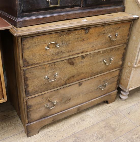 A pine chest of drawers W.93cm